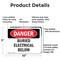 Signmission Buried Electrical Below Danger Sign, Aluminum, 10in W x 7in L, 2PK OS-2PACK-DS-A-710-L-2274 - alternate 6